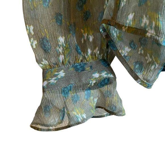 Rag & Bone Susan Blouse Olive Green Multi Size - Picture 5 of 9